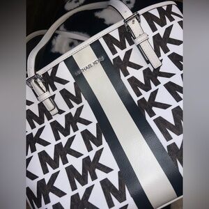 Michael Kors Black and White Logo Briefcase
